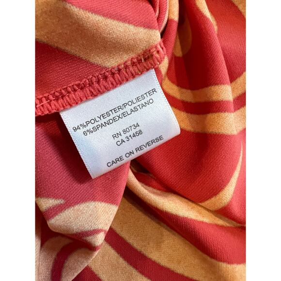 BCBGMAXAZRIA Cutaway Dress Melon Orange Print XS - Picture 5 of 8